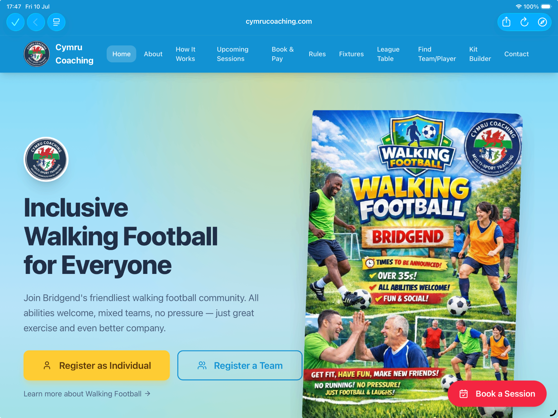 Cymru Coaching website screenshot